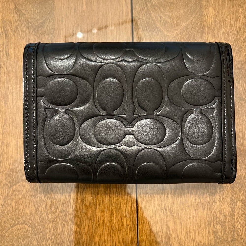 Coach Black Embossed Wallet - Picture 3 of 7